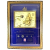 Image 1 : 1947-1997 Nfld & Labrador Antique Map* & Silver Coin Commemorative Collection in Wooden Frame.