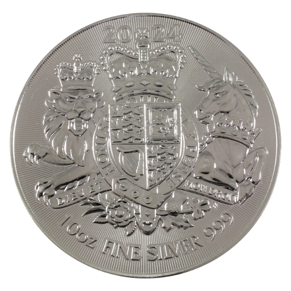 10oz Great Britain 2024 10 Pounds Royal Arms .999 Fine Silver Round (Tax Exempt)