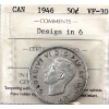 Image 1 : 50-cent 1946 Design in 6 ICCS VF30