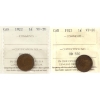 Image 1 : 1-cent 1922 & 1923 ICCS VF20. 2pcs.