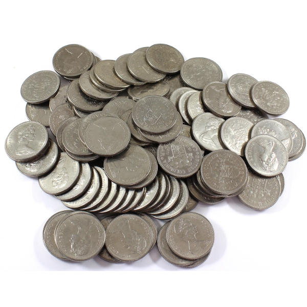 Bulk Lot of 1971 Nickel Dollars. 100pcs.