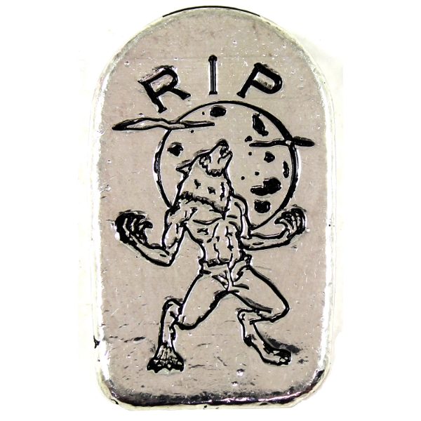 2oz Monarch Precious Metals Werewolf Tombstone .999 Fine Silver Art Bar (Tax Exempt)
