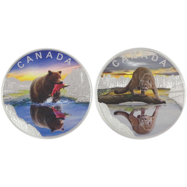 2024 $20 Reflections of Wildlife 1oz .9999 Fine Silver Coins w/ Selective Colour. 2pcs. (Tax Exempt)