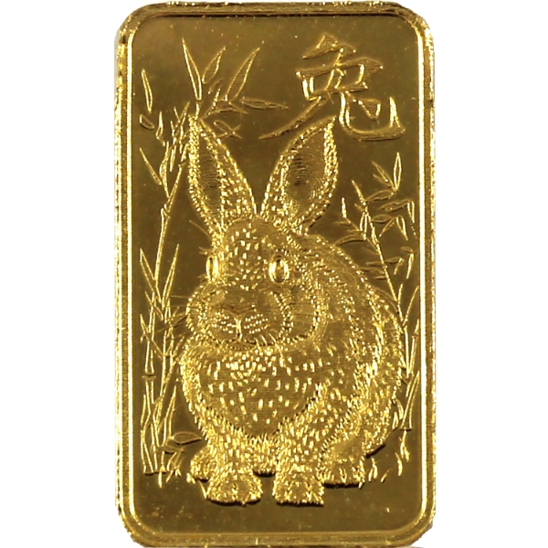 1g Argor Heraeussa Switzerland Rabbit .9999 Fine Gold Bar (Tax Exempt)
