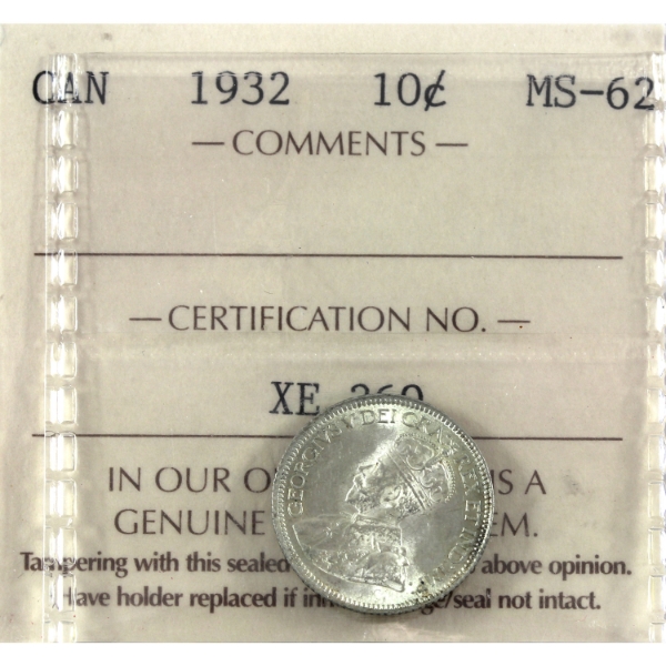 10-cent 1932 ICCS MS62