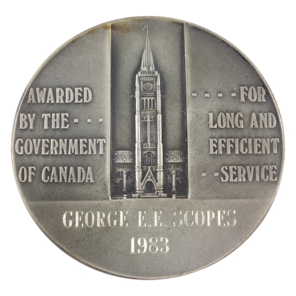 Canada 1983 Long & Efficient Service Medal 97.8g-Silver, 57mm