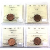 Image 1 : 1-cent 1938, 1939, 1940 & 1941 ICCS MS64 Red. 4pcs.