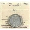 Image 1 : 25-cent 1936 Dot ICCS VF20