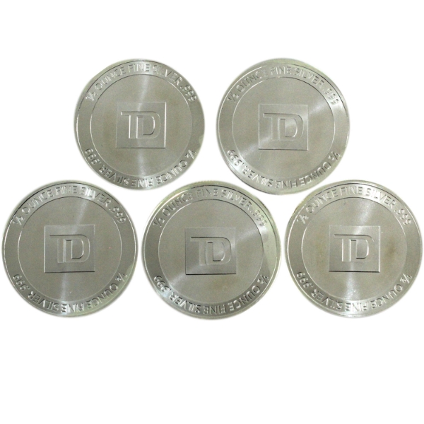 5x 1/2oz TD .999 Fine Silver Rounds. 5pcs (Tax Exempt)