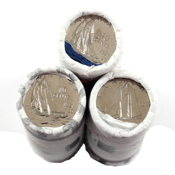 2021 Canada 100th Anniversary of Bluenose Special Wrap Roll Set. 3 Rolls.