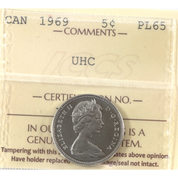 5-cent 1969 ICCS PL65 Ultra Heavy Cameo