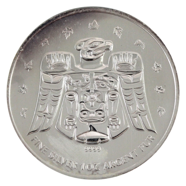2009 $5 Olympic Raven Commemorative 1oz Fine Silver Coin CCCS MS66 (Tax Exempt)
