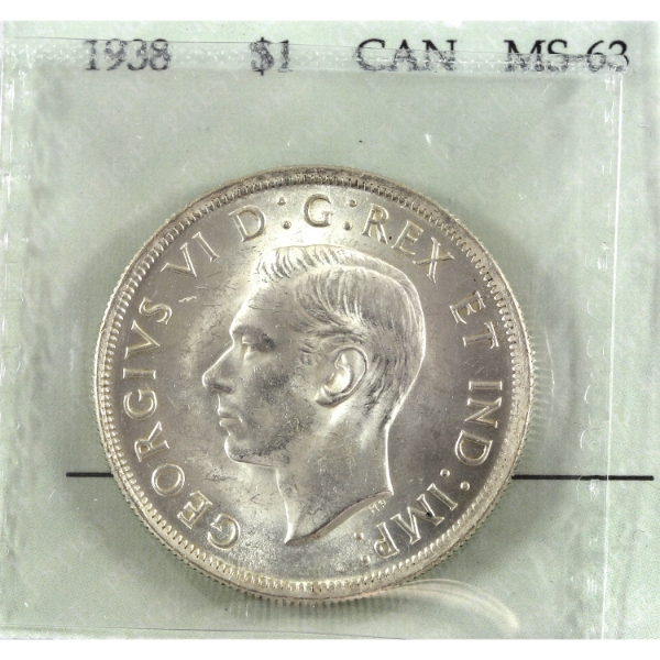 Silver $1 1938 Prestige Certified MS63