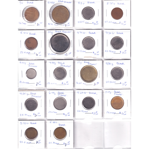 Lot of 18x Blank Planchets. 18pcs