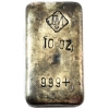 Image 1 : 10oz Johnson Matthey Old Pour Cast Finish .999+ Silver Bar *Scarce!* Mintage of <2000 (Tax Exempt)