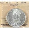 Image 1 : Silver $1 1936 ICCS MS64