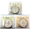 Image 1 : Silver $1 1957, 1958 & 1959 ICCS MS64. 3pcs