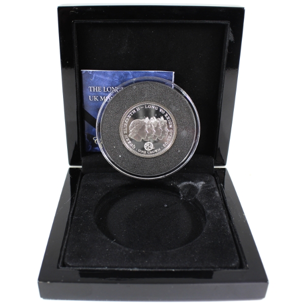 Tristan da Cunha Sterling Silver 2015 Crown The Longest Reigning UK Monarch Piedfort Silver Coin