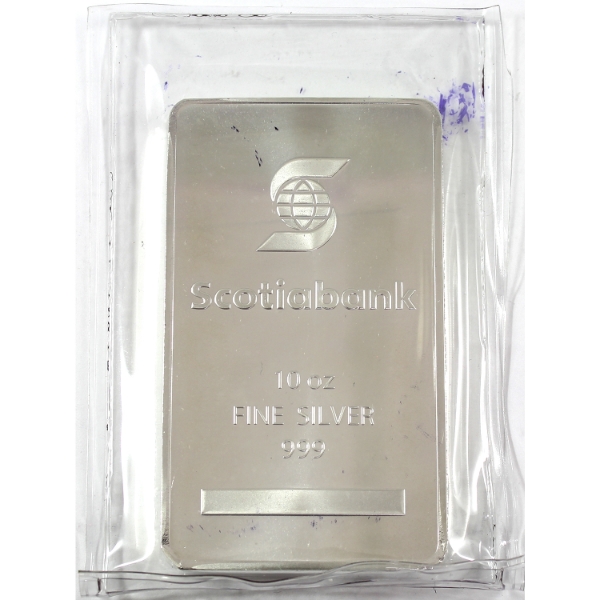 10oz Scotiabank .999 Fine Silver Bar, Sealed (Tax Exempt)