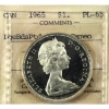 Image 1 : Silver $1 1965 LB P5 Type 4 ICCS PL65 Heavy Cameo