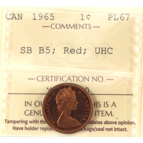 1-cent 1965 SB B5 ICCS PL67 Red UHC