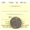 Image 1 : 5-cent 1928 ICCS MS63