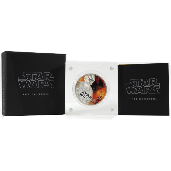 Niue Silver 2016 $2 Star Wars Poe Dameron 1oz .999 Fine Silver Proof Coloured Coin (Tax Exempt)
