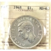 Image 1 : Silver $1 1948 ICCS MS63