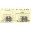 Image 1 : 5-cent 1940 & 1942 Nickel ICCS MS64. 2pcs.