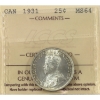 Image 1 : 25-cent 1931 ICCS MS64
