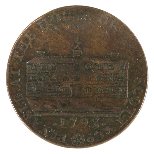 CH# DH-1 1973 Kirkcudbrightshire Thomas Scott Gatehouse of Fleet Half Penny Token VF30