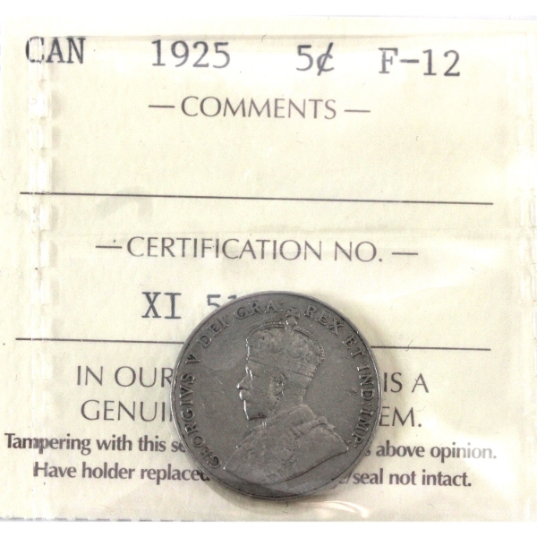 5-cent 1925 ICCS F12