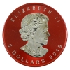 Image 2 : 2019 $5 Red 1oz .9999 Fine Silver Maple with Real Opal Stone (Tax Exempt)