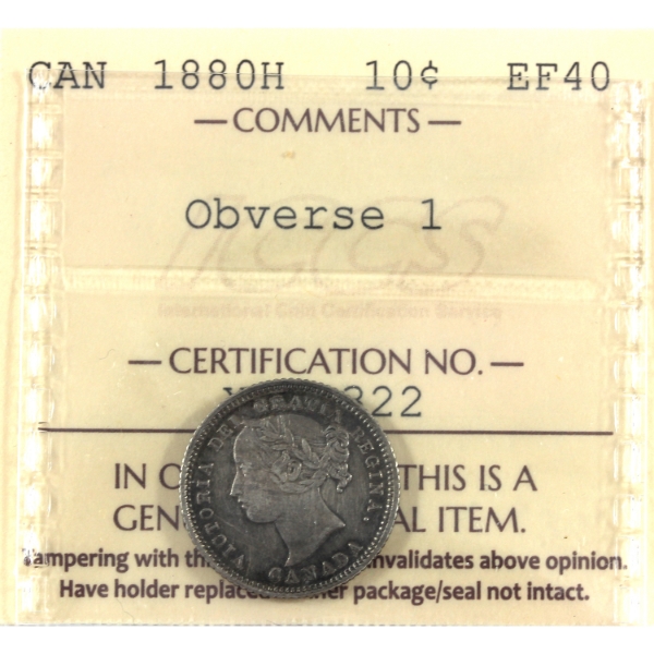 10-cent 1880H Obverse 1 ICCS EF40