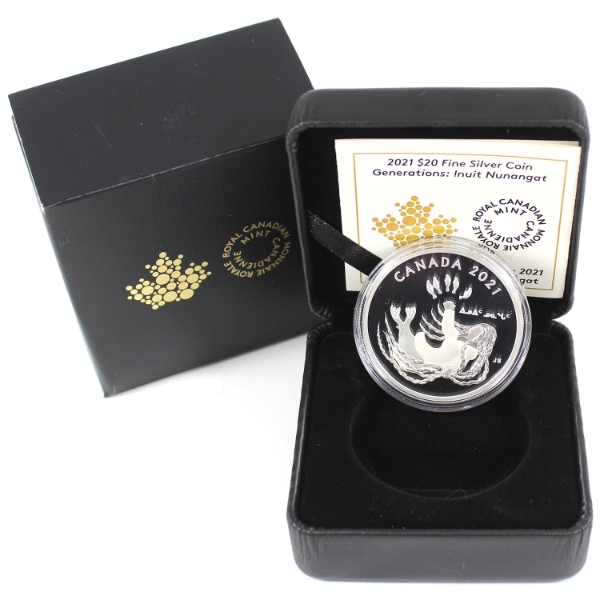 2021 $20 Generations: Inuit Nunangat 1oz .9999 Fine Silver Coin (Tax Exempt)