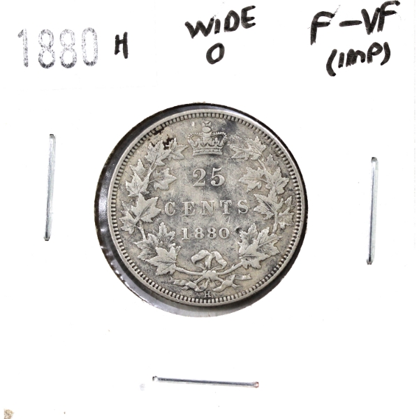 25-cent 1880H Wide 0 F-VF *Key Date*