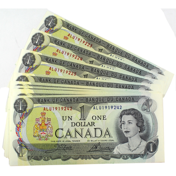 BC-46b 1973 $1 Consecutive Crow-Bouey SNL ALU1919223-"42. 20pcs.