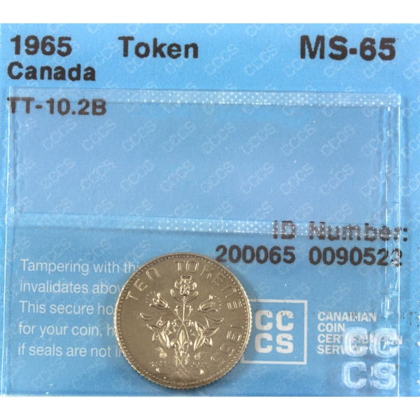 RCM Test Token TT.10.2B 1965 Without RCM CCCS MS65