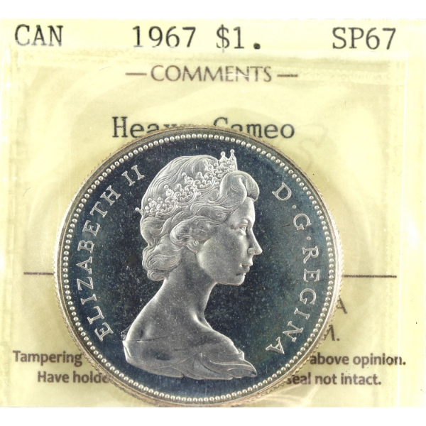 Silver $1 1967 ICCS SP67 Heavy Cameo