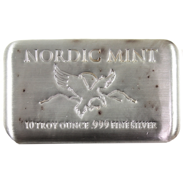 10oz Nordic Mint .999 Fine Silver Bar (Tax Exempt)