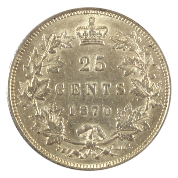 25-cent 1870 EF-AU