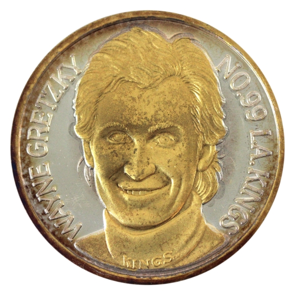 1oz Enviromint LE Wayne Gretzky-No 99 LA Kings .999 Silver Round w/ Gold Plating 