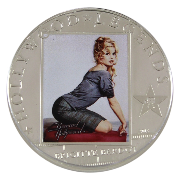 Cook Islands Silver 2013 $5 Hollywood Legends: Brigitte Bardot Sterling Silver Coin