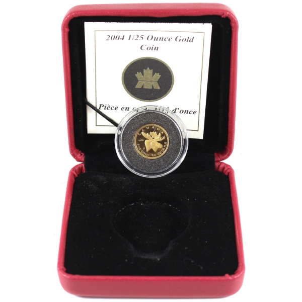 2004 50-cent Moose 1/25oz .9999 Pure Gold Coin (Tax Exempt)