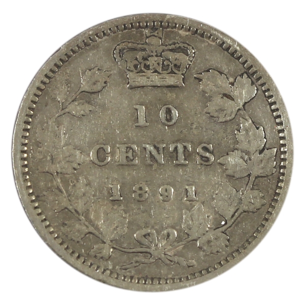 10-cent 1891 21 Leaves F (Scratched)