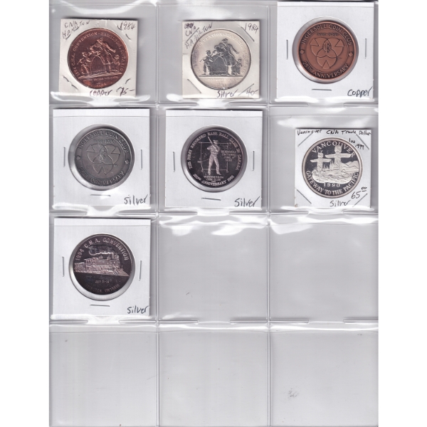 RCNA 1984 to 1994 Convention Tokens & Memorabilia. 9 pcs