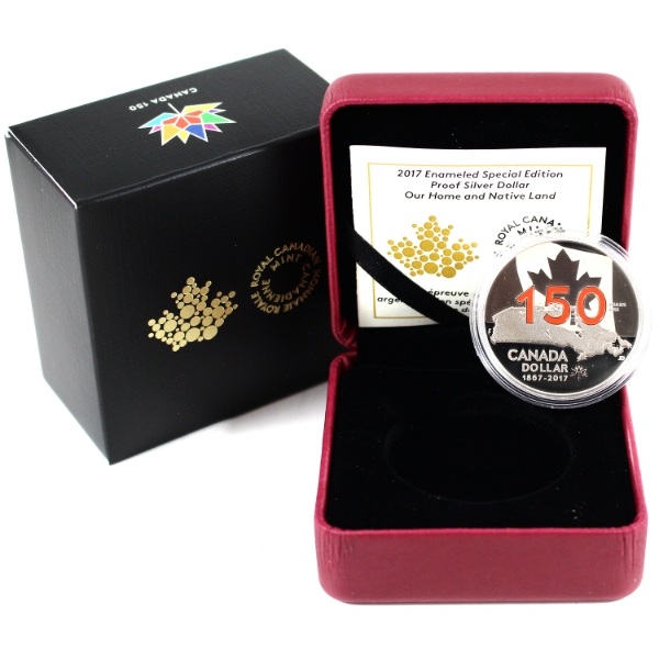 2017 Red Enameled Special Edition Proof Silver Dollar Our Home & Native Land (Tax Exempt)