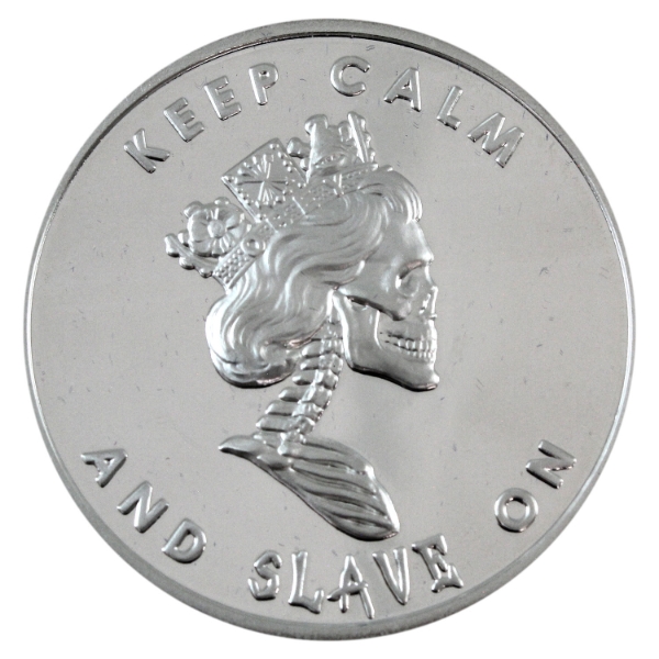 5oz Silver Shield Keep Calm and Slave On .999 Fine Silver Round (Tax Exempt)