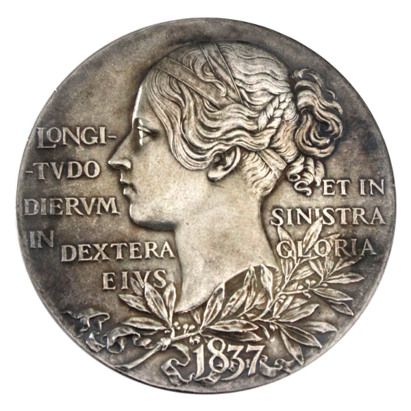 1837-1897 Queen Victoria Diamond Jubilee Sterling Silver Medal Eimer#1817a 84.26g 55mm