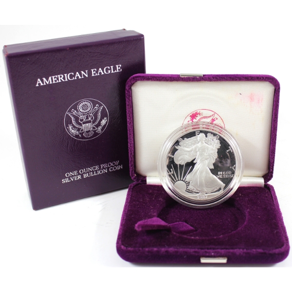 USA Silver 1987 Silver Eagle 1oz .999 Fine Silver Coin (Tax Exempt)